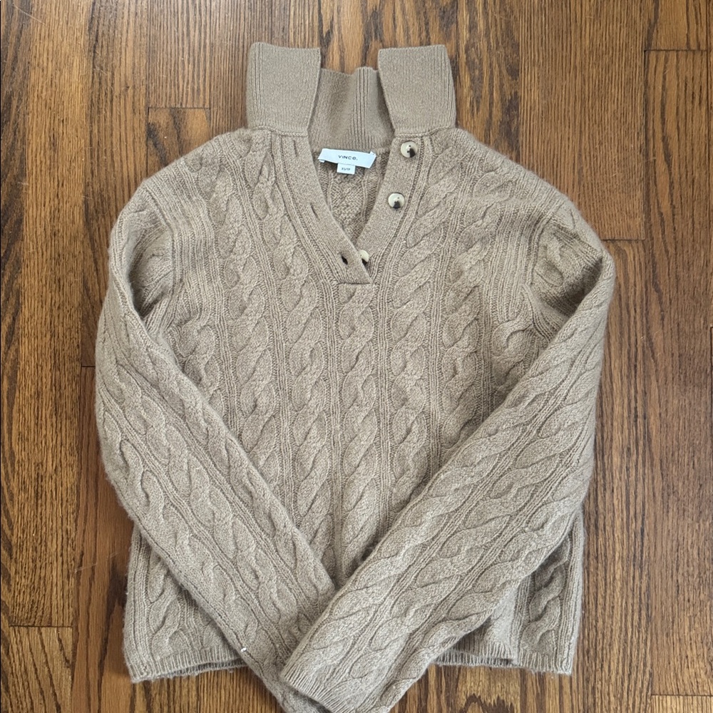 Vince Cable Knit Wool Cashmere Blend
Collared Pullover Sweater XS / TP Camel